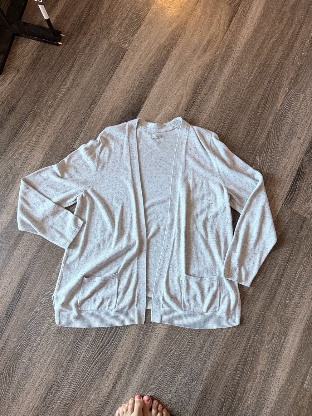 croft & barrow Light Gray Open-Front Cardigan